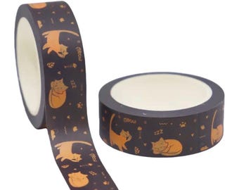 Cat Sleeping Meow Washi Tape - 1 full roll