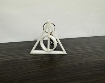 Deathly Hallows Rotating 3D Printed Keychain | Harry Potter | Xenophilius Lovegood Pendant | Fidget Toy | Wizarding World Fan Gift | Cosplay