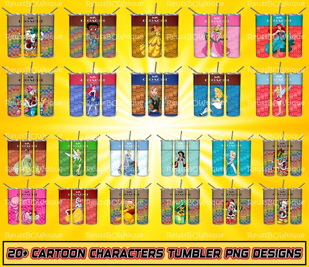 20+ Cartoon Skinny 20 Oz Tumbler Sublimation Design PNG - Movie ...