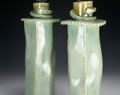 Olive Oil Bottle Dispencer Cruet Green Glaze