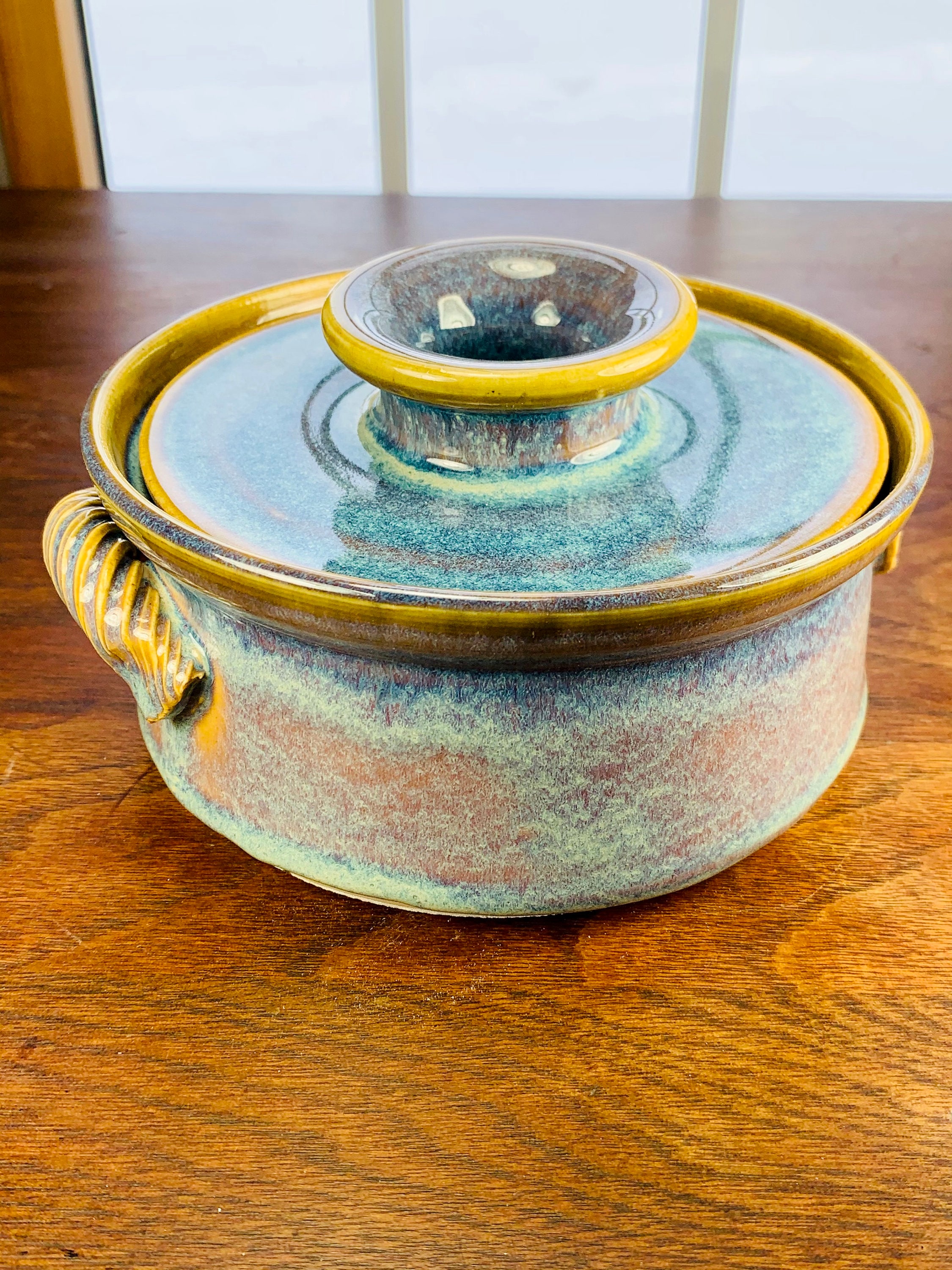 Butter dish with lid blue butter bowl holds at least 1 1/2 Etsy