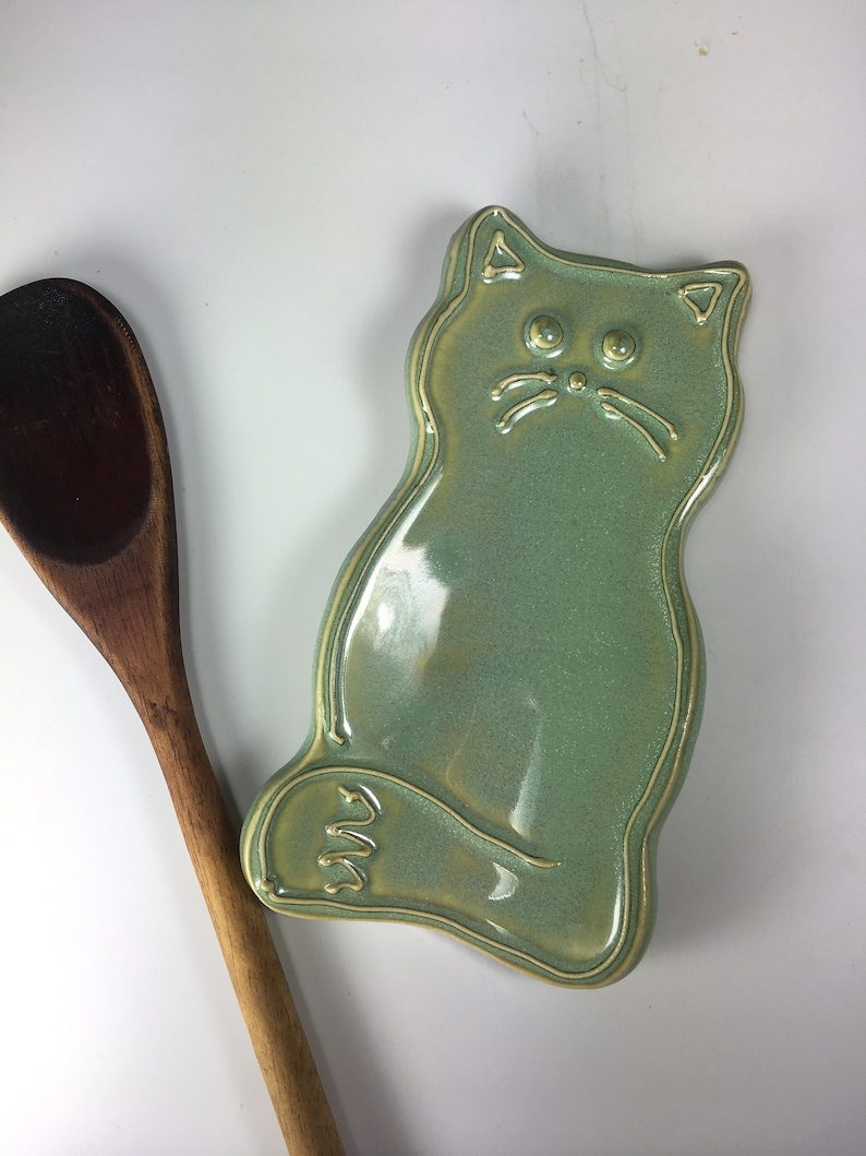 Green spoon rest free shipping cat spoon rest