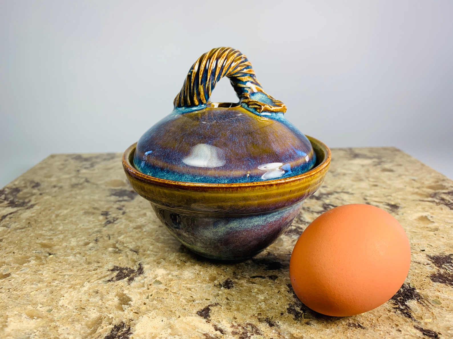 Ceramic egg poacher cooks an egg in 30 seconds microwave Etsy