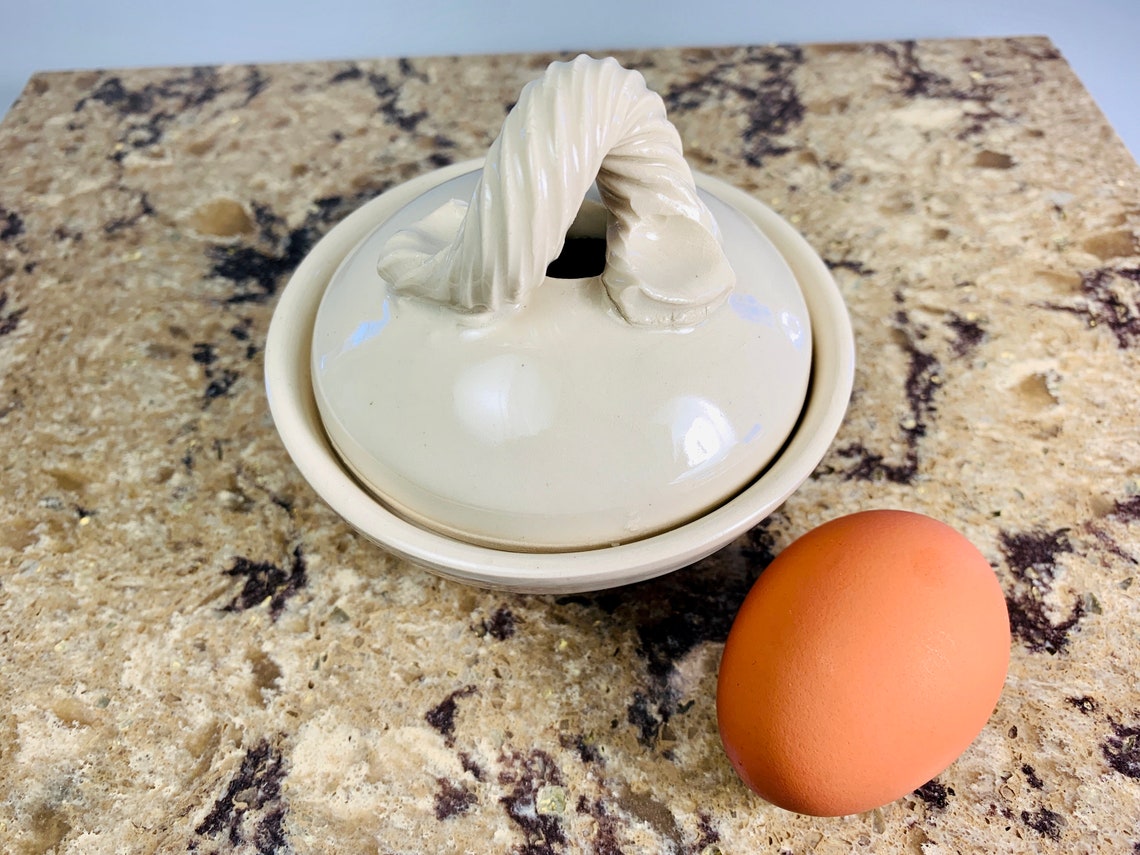 Egg cooker white ceramic egg poacher cooks under 30 seconds Etsy