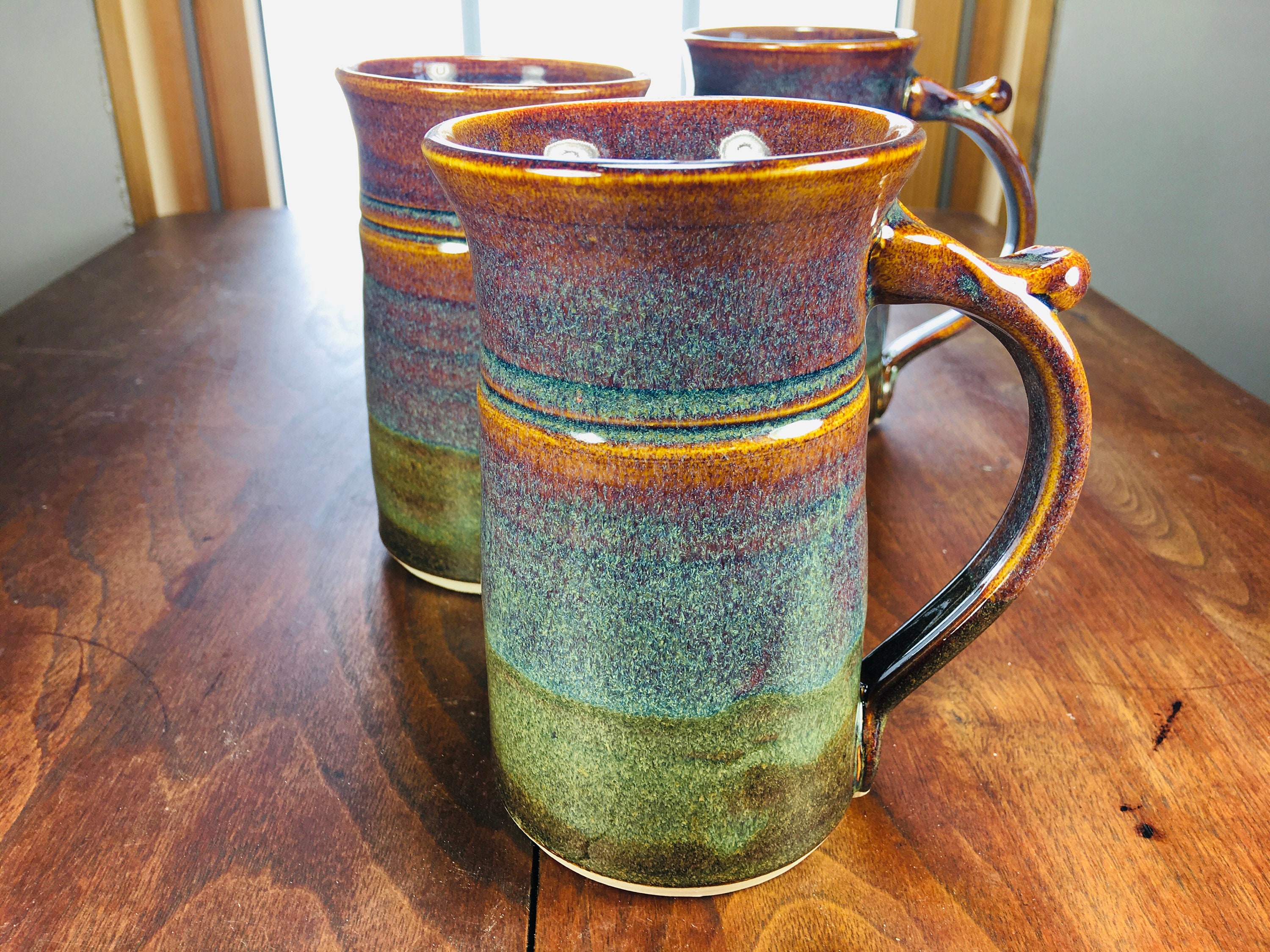 Oversized 16 ounce cup coffee mug with large handle for big Etsy