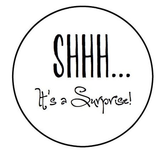 shhh it s a surprise 24 60 or 100 kraft or white etsy