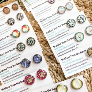 Glass / Stainless Steel Post Earrings 12mm