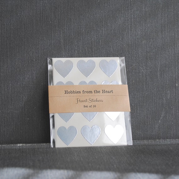GOLD HEART Stcker Seals Embossed Metallc Fol Stckers, Envelope...