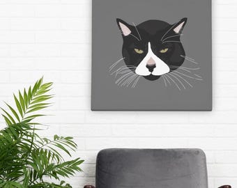 Personalized Pet Canvas Portrait: Custom Pet Art, Home Decor