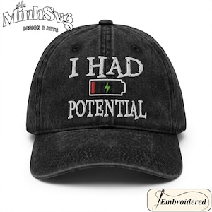 Boné vintage bordado "I Had Potential" - Projeto Hail Mary