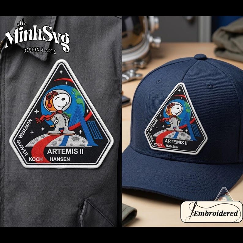 Artemis II Mission Puppy Patchs, Embroidered Iron on Patch, Artemis 2 ...