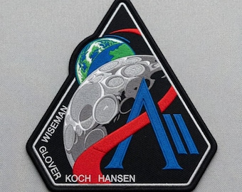 Parches de la misión Artemis II, parche bordado termoadhesivo, parches espaciales Artemis 2, insignia de la misión lunar