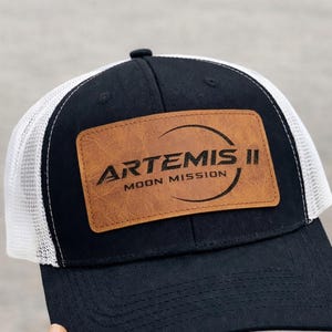 Artemis II SLS Leather Patch Hat, Future Moon Mission Hat, Space Exploration Hat, Science Gift