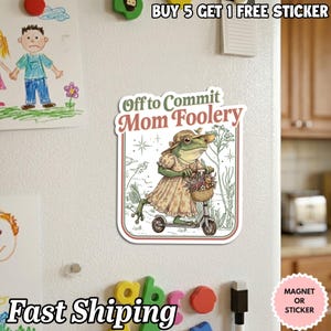 Mamma groda iväg för att begå mamma-dumheter mors dag-klistermärke