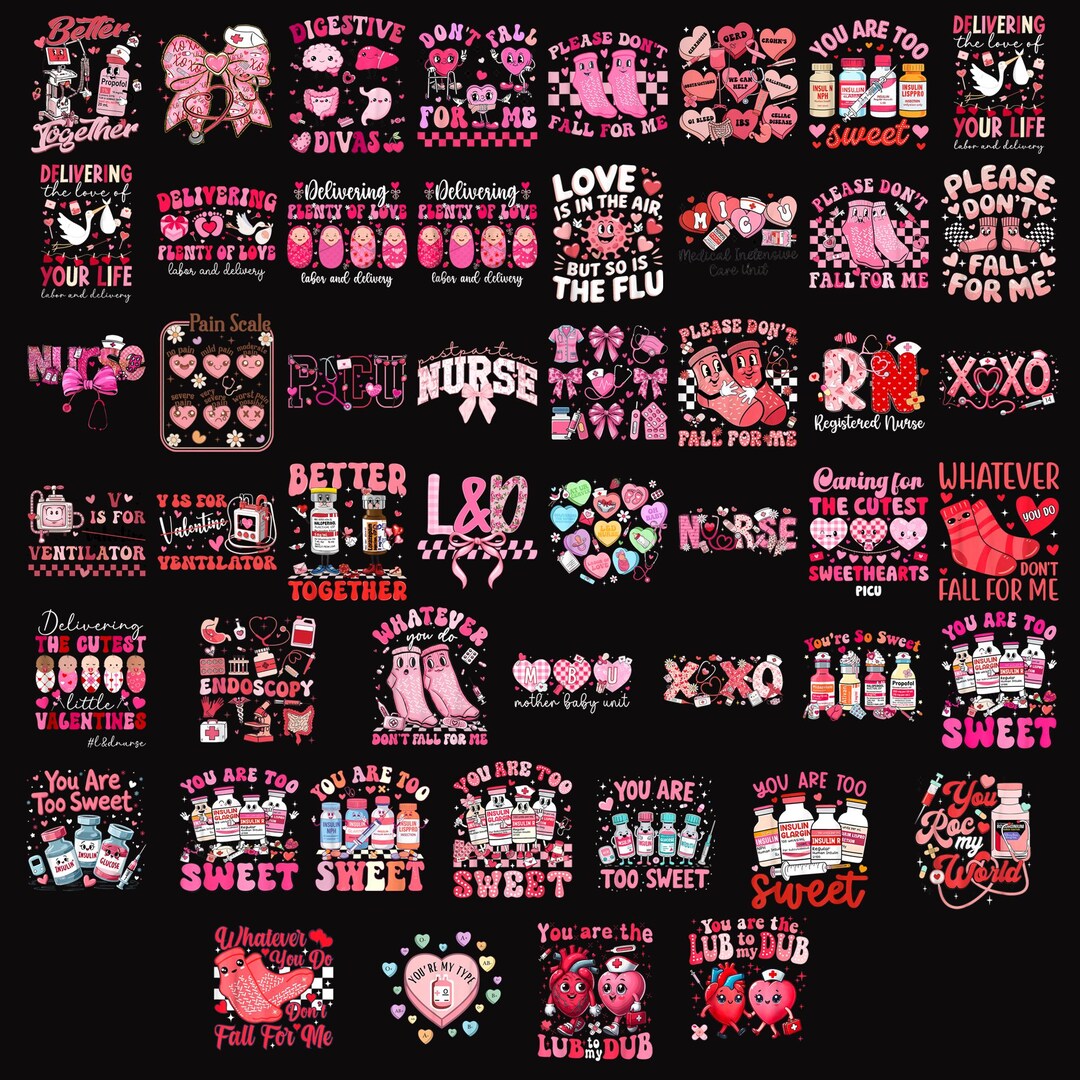 50+ Pink Valentine Nurse Bundle Png, Valentine Nurse Coquette Png ...