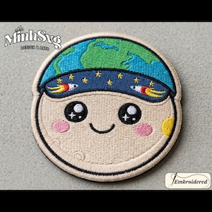 Parche bordado con indicador de gravedad cero de Rise, una simpática mascota espacial inspirada en Artemis, regalo para los fans de la NASA y para los entusiastas del espacio.