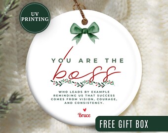Adorno de jefe personalizado, adorno de Navidad personalizado para jefe, regalo de agradecimiento para jefe, adorno de Navidad para jefe, adorno de gerente