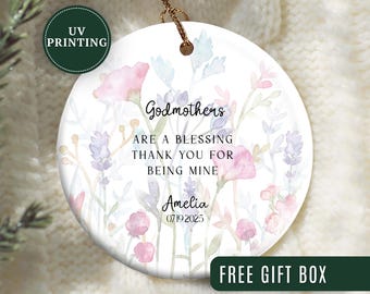 Adorno de madrina, adorno navideño personalizado para madrina, regalo de propuesta de madrina, adorno personalizado, recuerdo de madrina