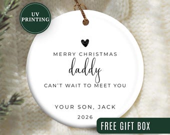 Adorno para papá nuevo, adorno navideño personalizado para papá nuevo, regalos para papá nuevo, adorno personalizado para papá nuevo, regalo de recuerdo para el futuro papá.