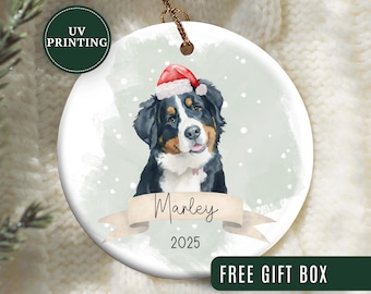 Adorno de perro personalizado, adorno navideño personalizado para perro, regalo para amantes de los perros, adorno navideño personalizado, recuerdo de perro, adorno navideño para perro.