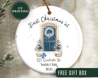 Nuestro primer adorno navideño para casas nuevas, adorno navideño personalizado para nuevos propietarios, adorno personalizado para casas nuevas