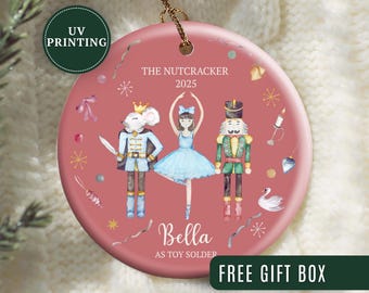 Adorno de Cascanueces, Adorno Navideño de Cascanueces Personalizado, Adorno Navideño con Temática de Cascanueces Personalizado, Adorno de Recuerdo de Cascanueces