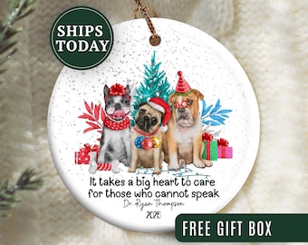 Adorno veterinario, adorno navideño veterinario personalizado, regalo para veterinario, recuerdo veterinario, agradecimiento veterinario