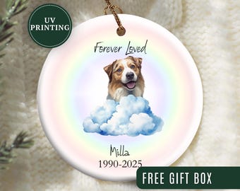 Adorno conmemorativo para mascotas, adorno navideño personalizado para conmemorar a tu mascota, regalo de condolencias por la pérdida de tu mascota, adorno conmemorativo para mascotas, recuerdo para mascotas.