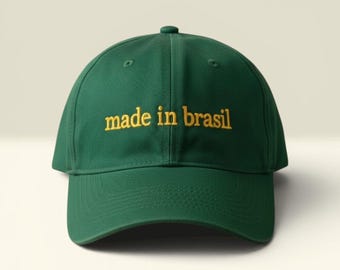 Cappello ricamato del Brasile, prodotto in Brasile, cappello in stile vintage, berretto da baseball per la Coppa del Mondo, regalo dal Brasile