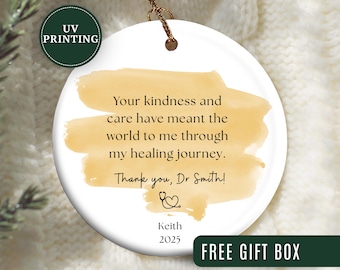 Adorno navideño de agradecimiento para médicos, regalo personalizado para médicos. Adorno navideño de agradecimiento para médicos.