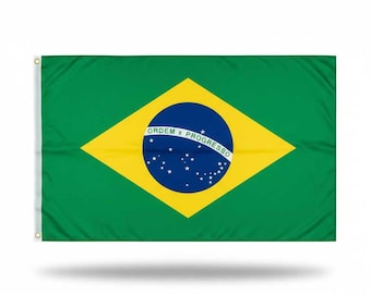 Bandiera del Brasile 3 x 5 piedi (150 x 90 cm), bandiera brasiliana per esterni e interni, Coppa del Mondo 2026, bandiera per tifosi di calcio, regalo per tifosi di calcio brasiliani, stendardo con bandiera brasiliana