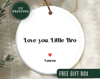 Adorno de Hermanito, Adorno de Navidad Personalizado para Hermanito, Regalos para Hermanito, Adorno de Navidad Personalizado para Hermanito