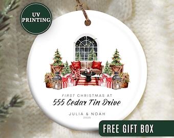 Adorno para casa nueva, adorno navideño personalizado para propietarios de casas nuevas, adorno personalizado para la primera Navidad en nuestra nueva casa. Recuerdo