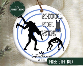 Adorno de lucha libre, adorno navideño de lucha libre personalizado, adorno de lucha libre personalizado, adorno de luchador, regalo de recuerdo del equipo de lucha libre