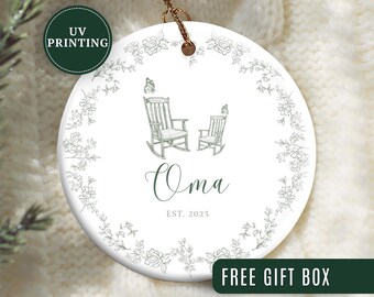 Adorno personalizado para abuela, adorno navideño personalizado para abuela, adorno para anunciar la llegada de la futura abuela, regalo de recuerdo para la abuela.