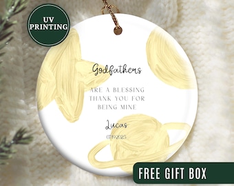 Adorno de Padrino, Adorno de Navidad de Padrino Personalizado para Regalos de Propuesta de Padrino, Adorno Personalizado para Recuerdo de Padrino