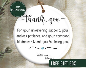 Adorno de agradecimiento, adorno de agradecimiento personalizado, adorno navideño de agradecimiento personalizado, regalo de agradecimiento, adorno navideño de agradecimiento, regalos