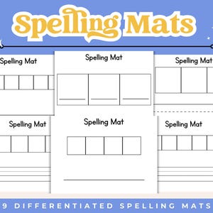 Spelling Mats, Word Mapping Printable, Segmenting & Blending, Science of Reading, Orthographic Mapping, Phonemic Awareness, Instant Download