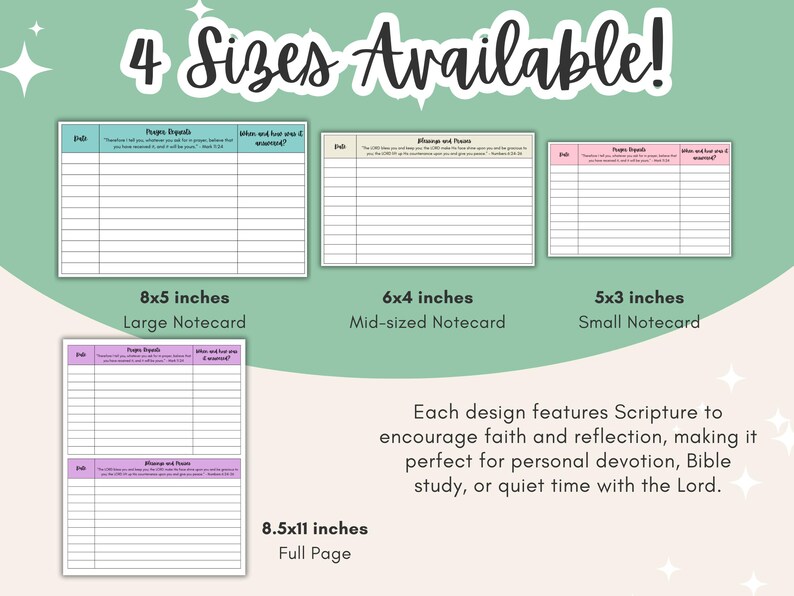 Printable Prayer List | Prayer Requests & Blessings Journal Cards ...