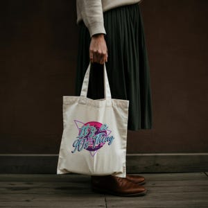 Retro 90s Vibe Cotton Canvas Tote Bag, Shopping Bag, Reusable Tote, Eco-Friendly Gift, Nostalgic Style, Beach Bag