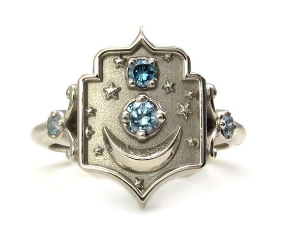 Window to my Moon Midi Ring- Boho Fine Jewelry - Choose Your Gems - 14k Yellow, Rose or Palladium White Gold