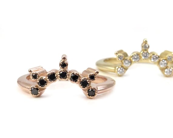 Diamond Crown Starburst Stacking Ring - Dainty Diamond Fine Jewelry