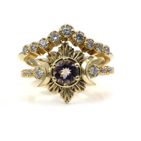 triple moon engagement ring