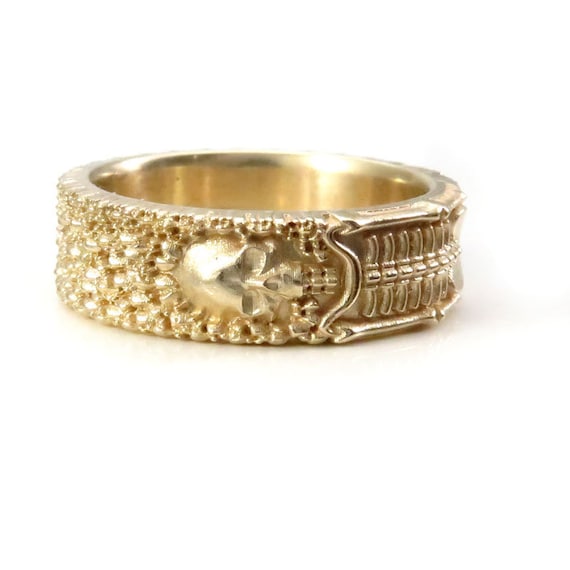 Till Death Do Us Part - Ladies Skeleton Wedding Band - 14k Gold