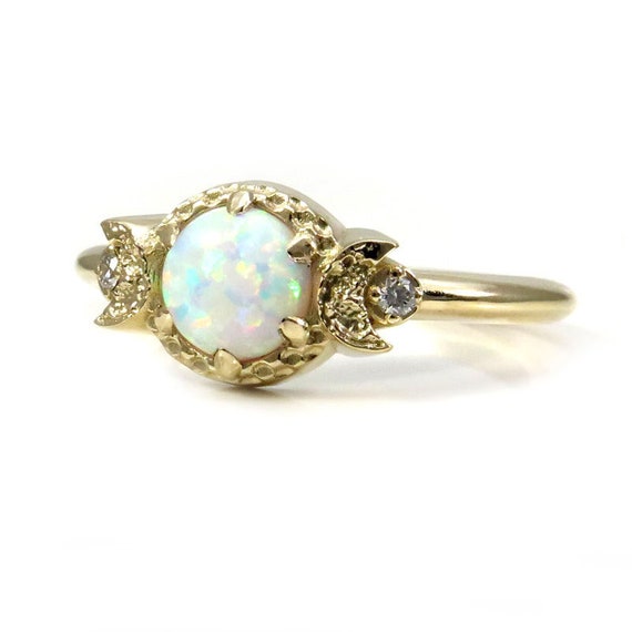 triple moon engagement ring