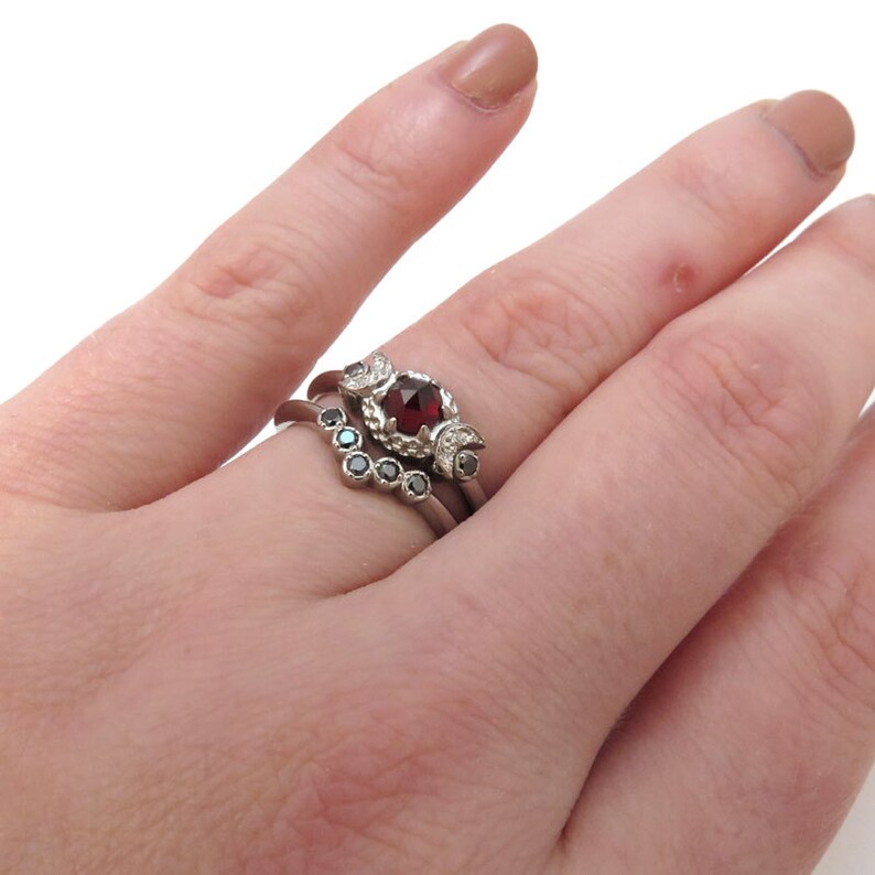 Victorian Gothic Engagement Ring Set and Black Etsy