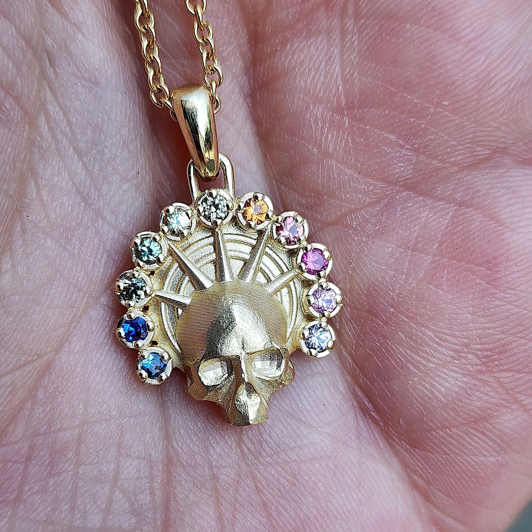 Belle Juri Pearl Skull Diamond Necklace