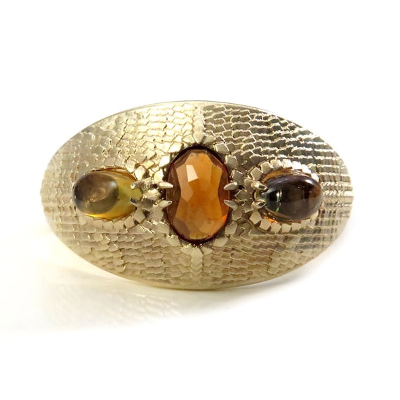 Ready to Ship Size 6 - 8 Mother of Dragons Ring - Hessonite Garnet & Tourmaline Dragon Eggs with Scales and Tails - 14k Yellow Gold