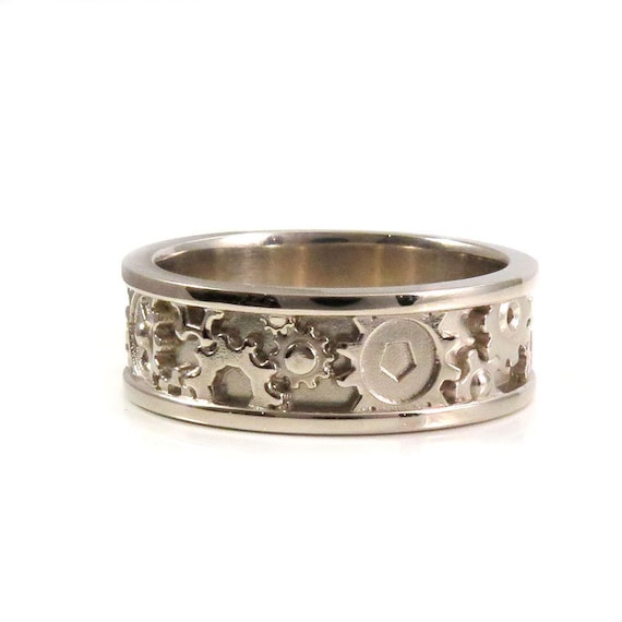mens gear ring jewelry