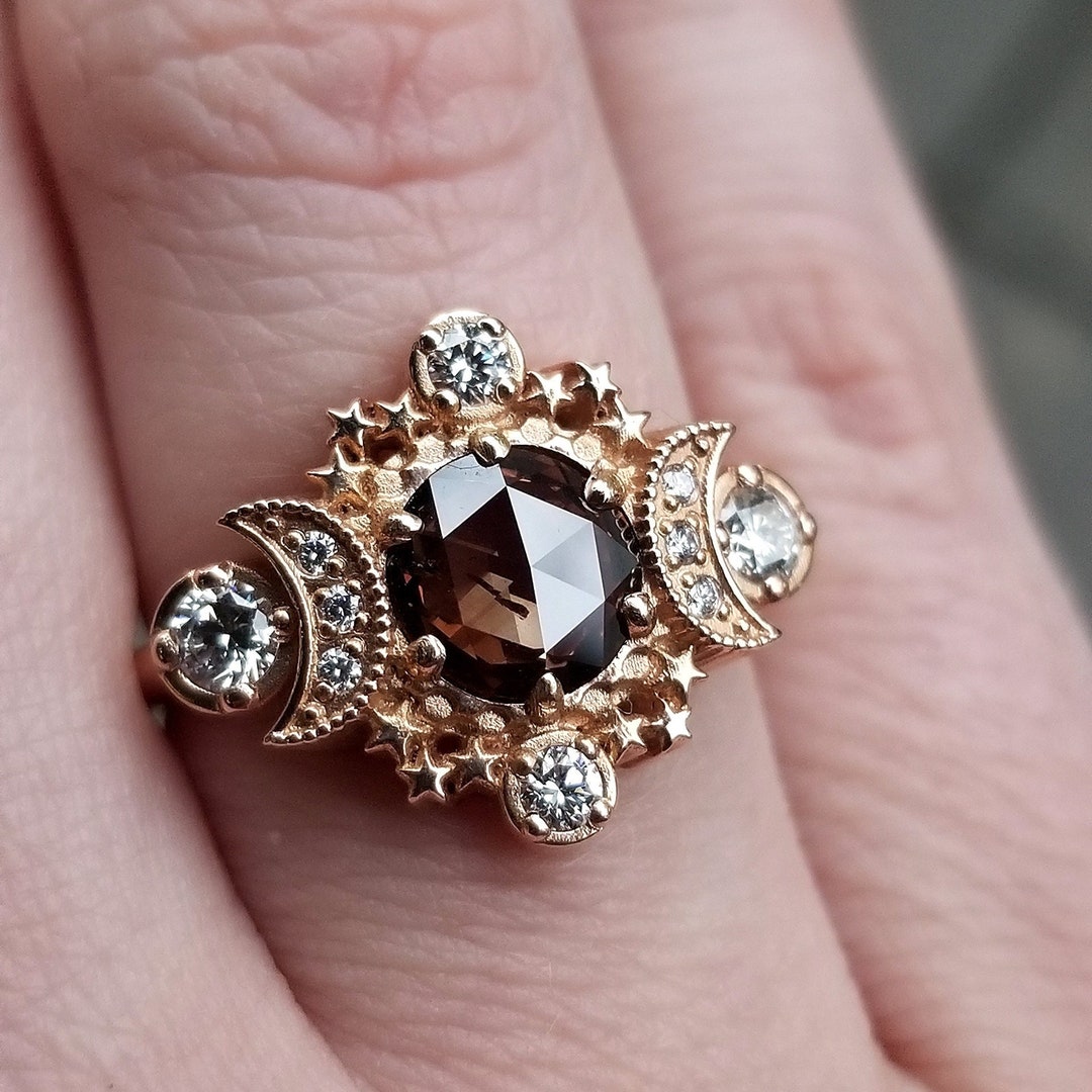 Ready to Ship Size 6 8 Rose Cut Champagne Diamond Cosmos - Etsy